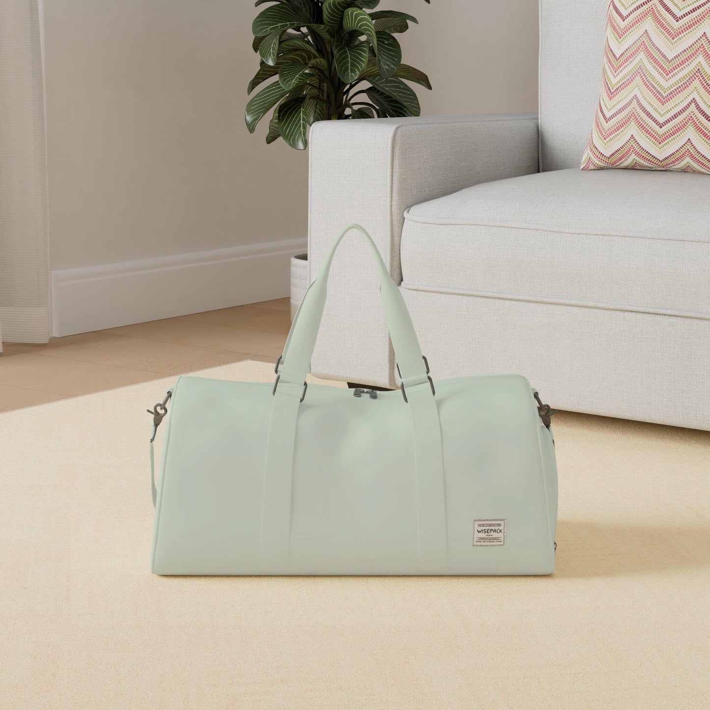 Gym Bag for Women Men with Shoe Compartment,Small Travel Duffle Bags for Traveling Overnight Weekender Bag Personal Item Travel Bag Large Sport Bag Workout Bag Light Green