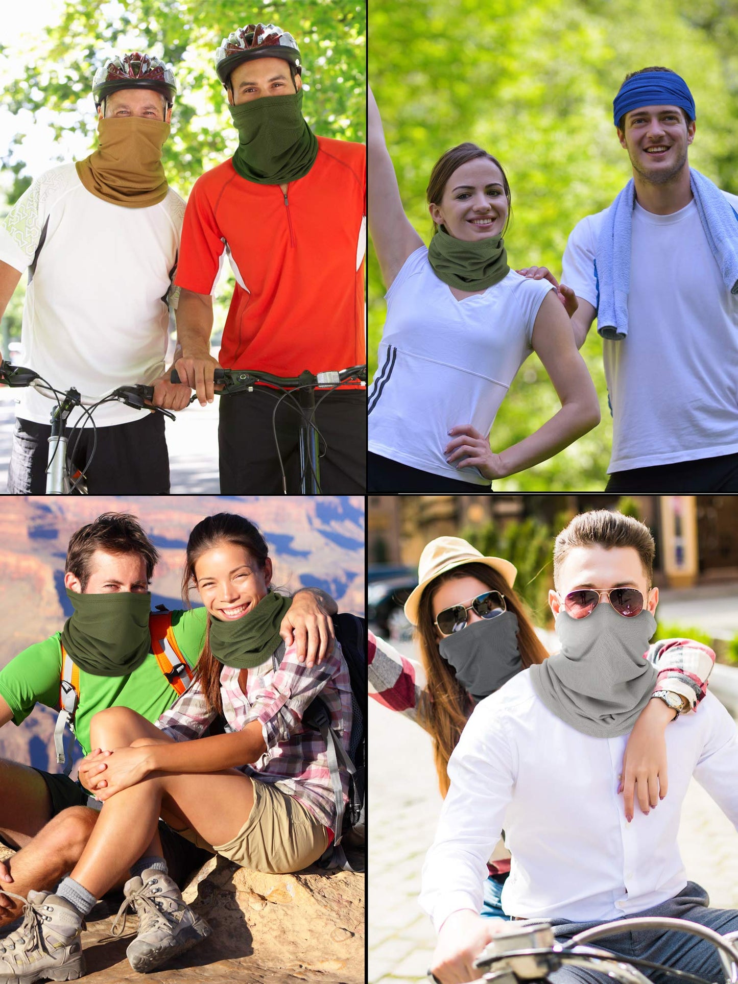 SATINIOR 8 Pack Neck Gaiter Summer Cooling UV Protection Bandana Face Mask Scarf Headwear for Men Women