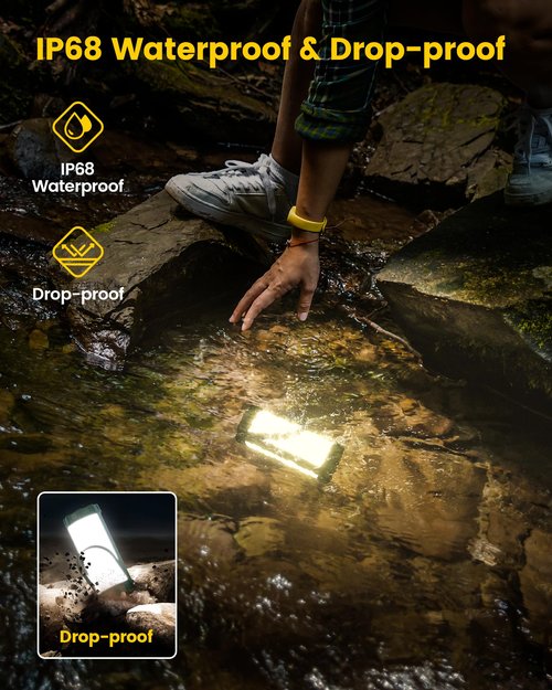 Glocusent Camping Lantern Rechargeable, Up to 80Hrs, 5000mAh 106 LED Lantern with 5 Brightness 3 Modes & SOS, IP68 Waterproof, Max 1200LM, Camping Light for Power Outages Hiking Emergency Hurricane