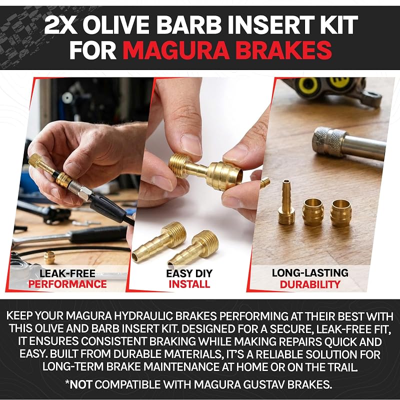 Magura Olive & Barb Kit for MT Magura Hydraulic Brakes - Bleed Zone Variation Olive Insert Set