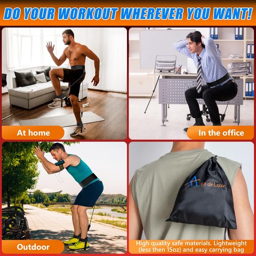 AA deLuxe | Jump Dunk Vertical Leg Bands Trainer for Basketball, Football, Volleyball, and Strength Training. Tester Exercise Plyometric Jumptrainer Equipment. With high Resistance for higher Jumping.