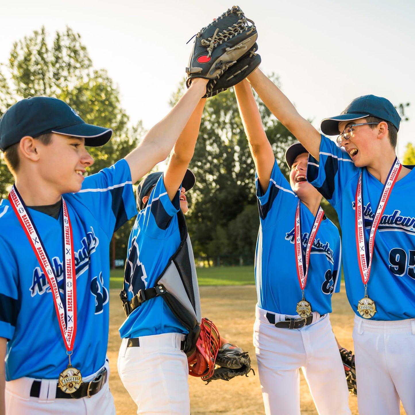 Ecation 24 Pcs Volleyball Medals 2 Inch Tee-Ball Team Awards Baseball Metal Medals Gold Volleyball Medal Football Basketball Soccer Sports Award with Neck Ribbon