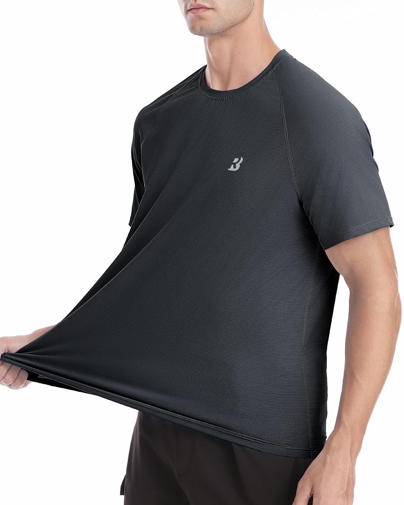 Roadbox Men's Rash Guard Dark Gray XL - UPF 50+ Quick Dry Swim Shirt for Surfing & Beach