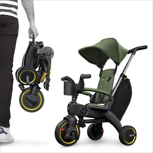 Doona Liki Trike S3, Desert Green - 5-in-1 Compact, Foldable Tricycle - Suitable for Toddlers 10 to 36 Months