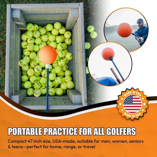 Orange Whip Golf Swing Trainer Aid, Patented Counterbalanced Golf Swing Aid, Made in The USA, 47"