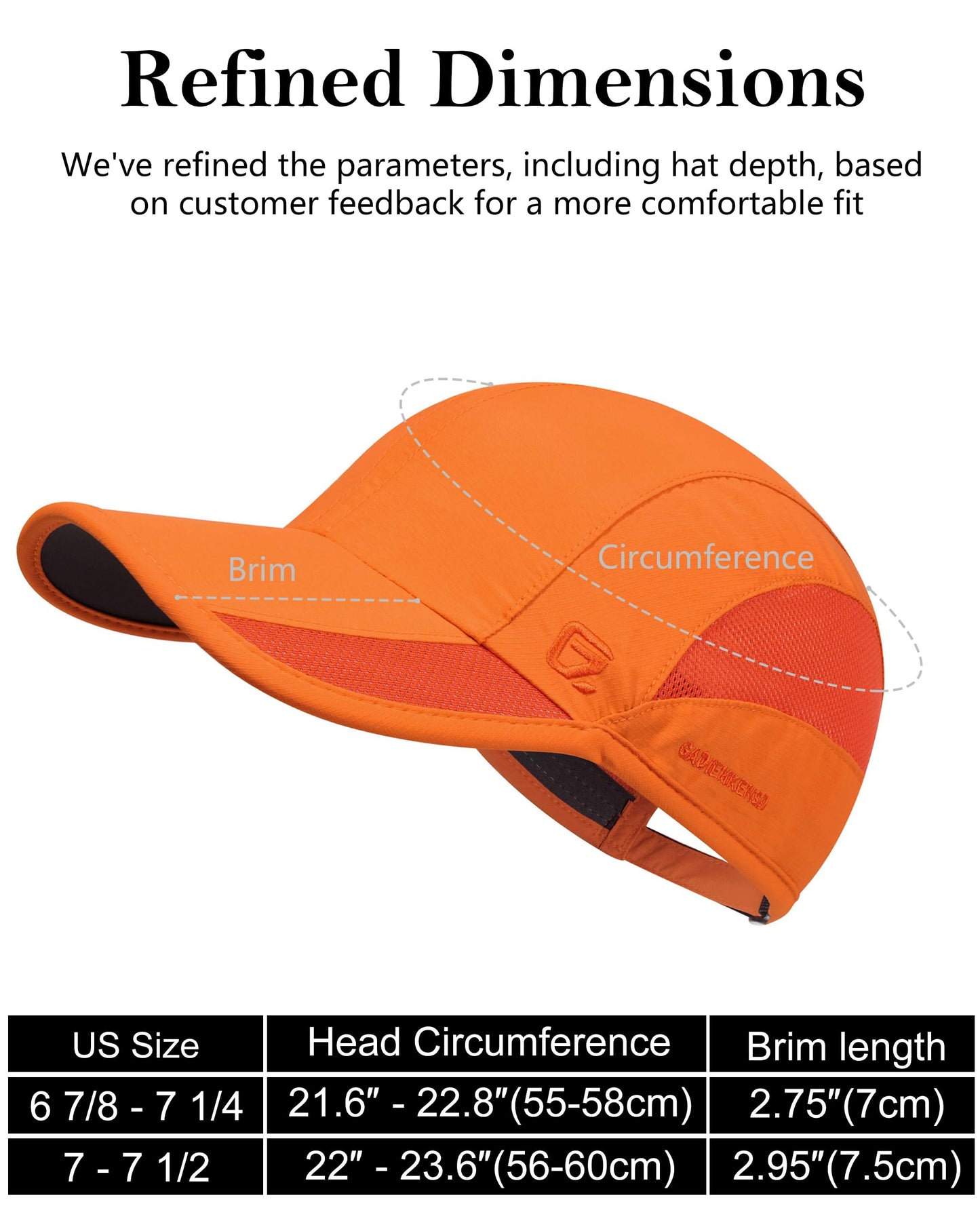GADIEMKENSD Outdoor Running Hat Men's Dri Fit Cooling Baseball Cap UPF50 Quick Dry Golf Hats Breathable Mesh Sports Ball Caps for Workout Tennis Hiking 2Pack L Orange