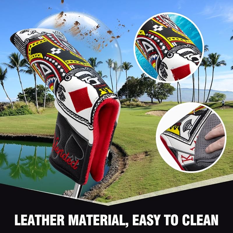 Blade Putter Head Cover with Magnetic Closure - Golf Mallet Driver/Blade Pvc Leather, 3-Layer Protection, For Most Brands - Variation: Blade Putter