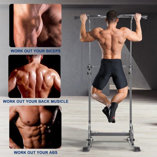 BARWING Power Tower Pull Up Bar Station for Home Gym Dip Station Adjustable Height Strength Training Workout Equipment 400LBS