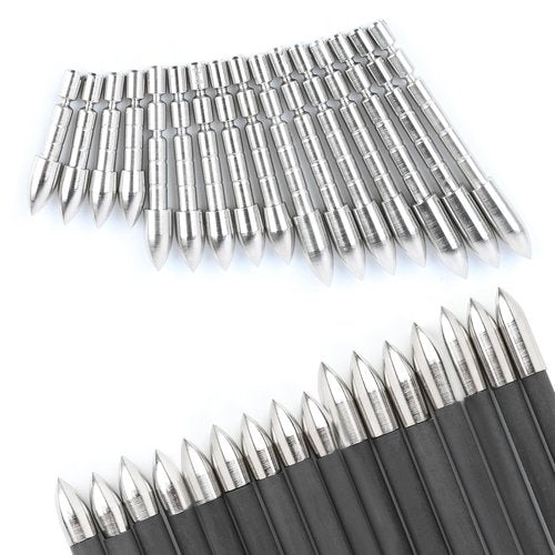 ZSHJGJR 24pcs Archery Insert Arrow Points 4.2mm 60/80/100/120grain Insert Arrowheads Arrow Tips Glue in Arrow Shaft Archery DIY Hunting Arrow Field Points (60 Grain, 4.2 * 6.0mm)