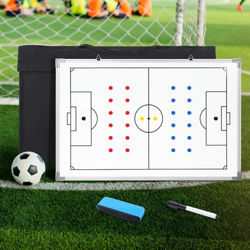 Lincia 35" x 24" Magnetic Soccer Coaching Whiteboard Large Double Sided Sport Coach Whiteboard Equipped with Magnetic Marker, Pen, Eraser and Carry Bag Soccer Football Tactical Presentation Clipboard
