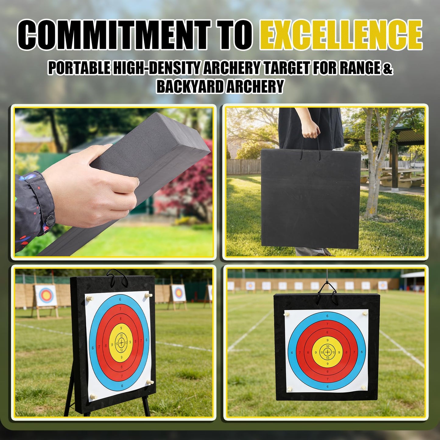 FENJANER 20" Foam Archery Target with Hanging Rope for Backyard Shooting