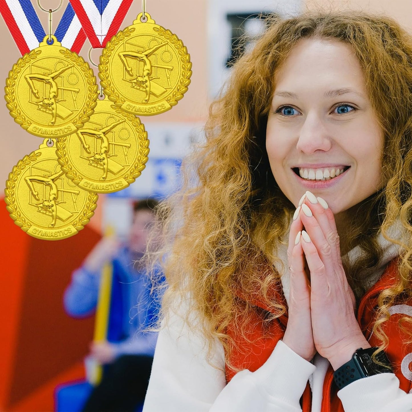 12 Pieces Gold Medals for Awards - Winner Medal Metal with Neck Ribbon Prizes for Kids, Adults, Sports Day, Spelling Bees, Competitions, Party, 2 Inches