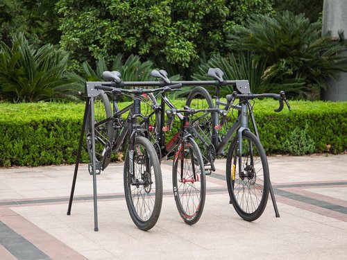 CXWXC 3 Bikes Stand Rack - Portable Bike Storage Parking Racks Indoor/Outdoor -Saddle Nose Bicycle Stand for Parking Mountain Road Hybrid Bike