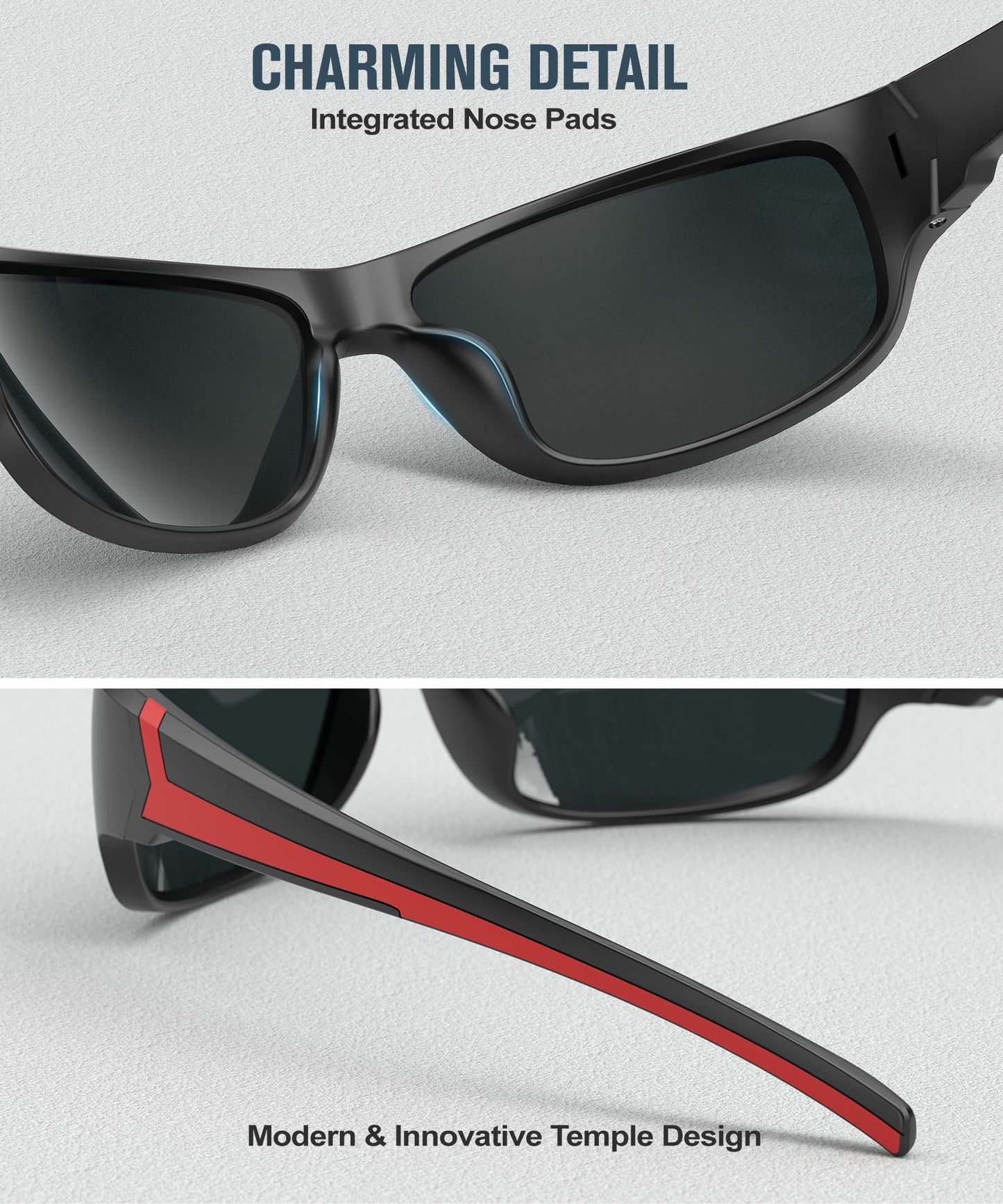 KALIYADI Polarized Sunglasses-for-Men Sports Sunglasses: Mens Sun Glasses with UV400 for Running Fishing Golf