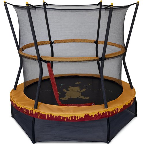 Skywalker Trampolines 60" No-Spring Design Mini Trampoline for Kids and Toddlers with Enclosure Net, Indoor/Outdoor Trampoline with 360-Degree Padded Handlebar, 100lbs Capacity, for Boys & Girls