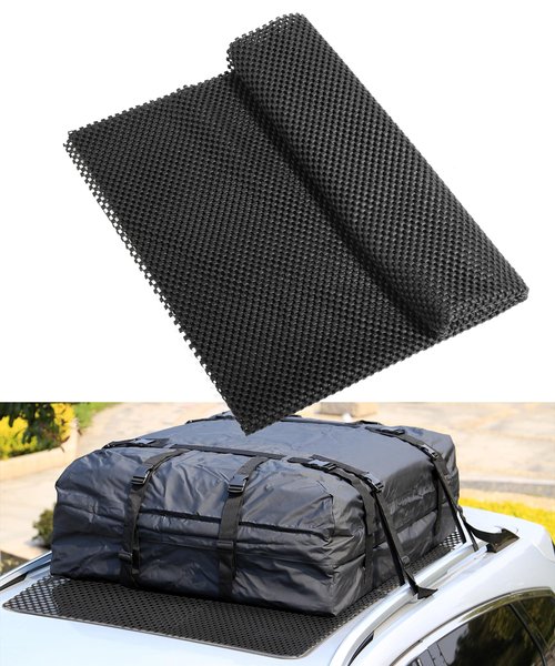 RACOONA Roof Rack Pads, 51"x43" Roof Cargo Bag Protective Mat, Black, Soft Shell, Universal Fit, Not Water Resistant