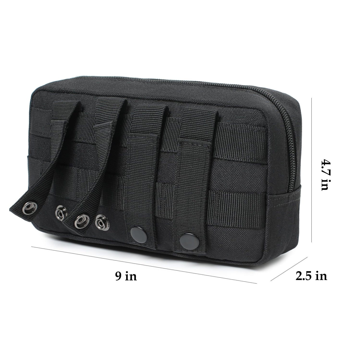 2 Pack Tactical Molle Admin Pouches - Utility Molle Tool Pouch EDC Carry Belt Pouch Horizontal Modular Pouches Phone Pouch for Men,Multi-Purpose Utility Work Organizer Bag (Black)