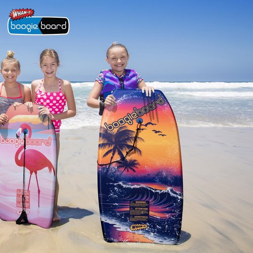 Wham-O Boogie Boards 2 Pack, 37" Body Board for Beach, Lightweight Bodyboard with Wrist Leash for Beginners Kids and Adults – Beach