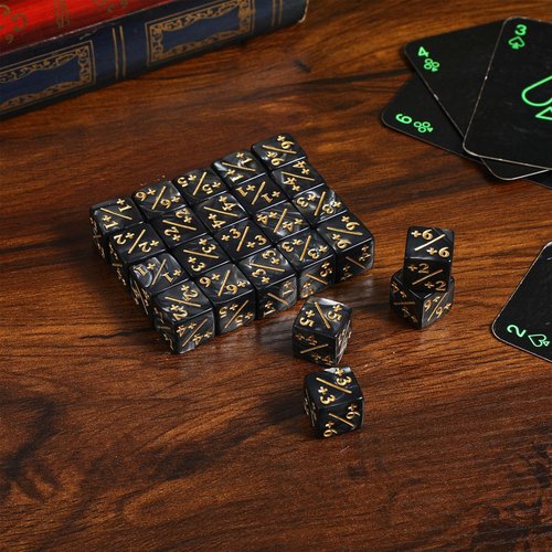 48 PCS MTG Dice Counters, Magic The Gathering MTG +1 Counter Dice Black for The Gathering CCG MTG Card Gaming Accessories