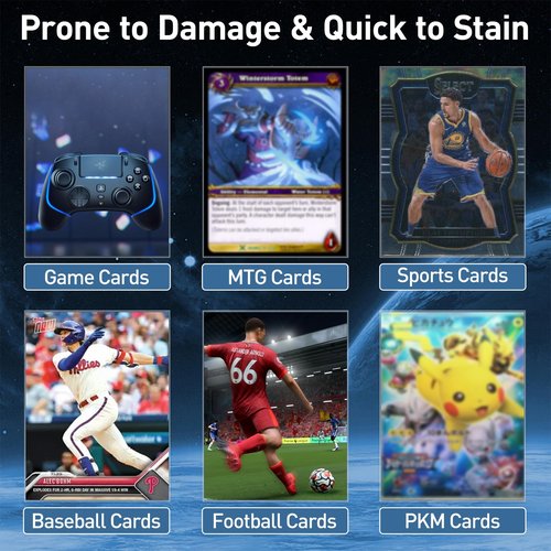 Card Sleeves,Trading Card Sleeve,300 Counts,Clear Plastic Card Protectors Fit for Baseball Card, Sports Cards, MTG Game Card Standard Cards (3.6" L x 2.6" W)