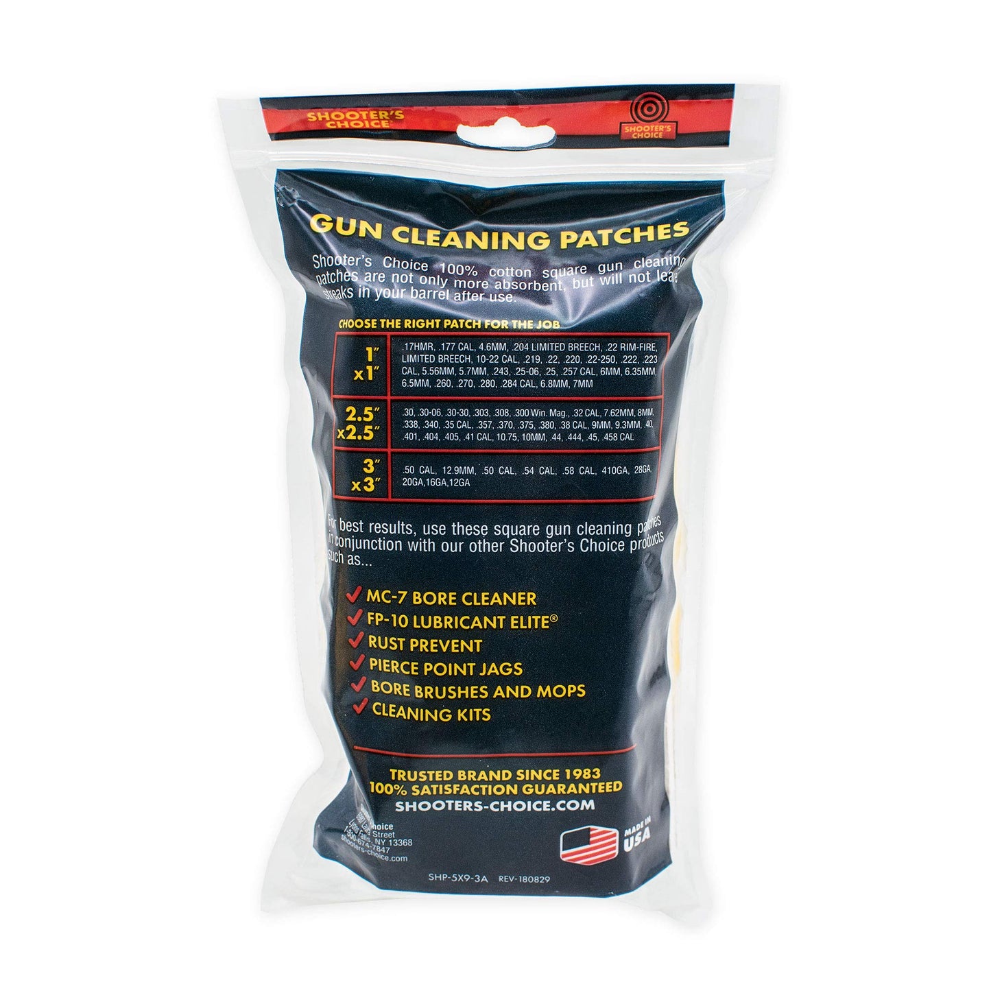 Shooter's Choice 2.5in Cleaning Patches (100)