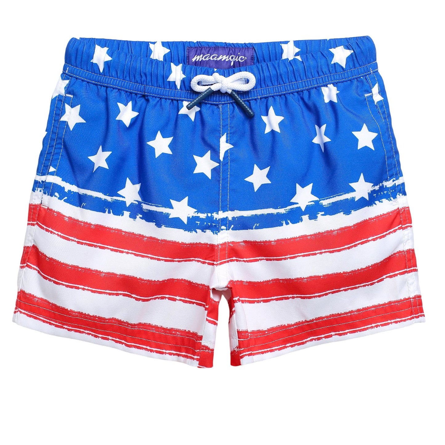 maamgic Boys Swim Trunks Toddler Swim Shorts Little Boys Bathing Suit Swimsuit Toddler Boy Swimwear Flag Blue 3T