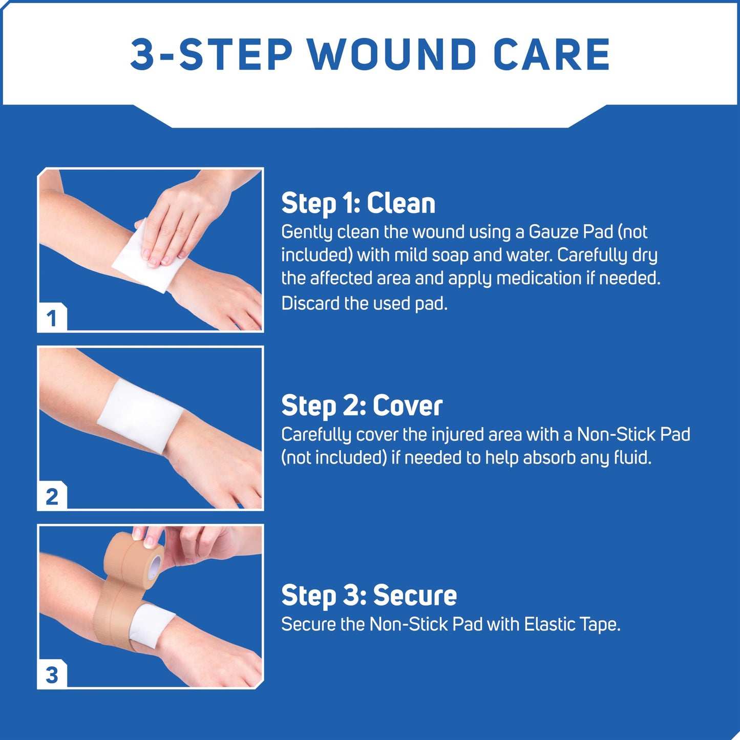 Care Science High Performance Elastic Self Adhesive Bandage Wrap Tape 2in x 2.5yds 4ct | Ideal for First Aid, Securing Bandages, Dressings, and Other Medical Devices