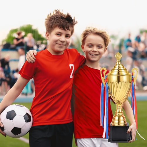 Caydo 16.3Inch Gold Award Trophy Large Winner Trophy Cup with Golden Pen for Kids and Adults for Sports, Competitions, Tournaments