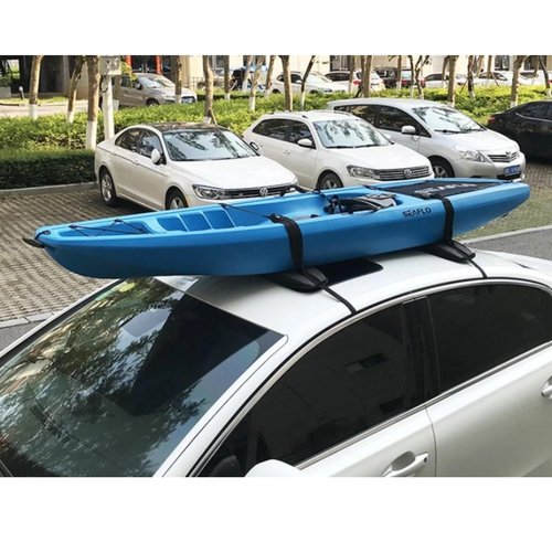 SEAFLO Traveller Soft Kayak Roof Rack with EVA Foam Pads Universal Fit for Cars Lightweight Nylon Top Carrier w/ 2 Securing Straps Fits 2-Door and 4-Door Vehicles 132 lb Load Capacity 4-Year Warranty