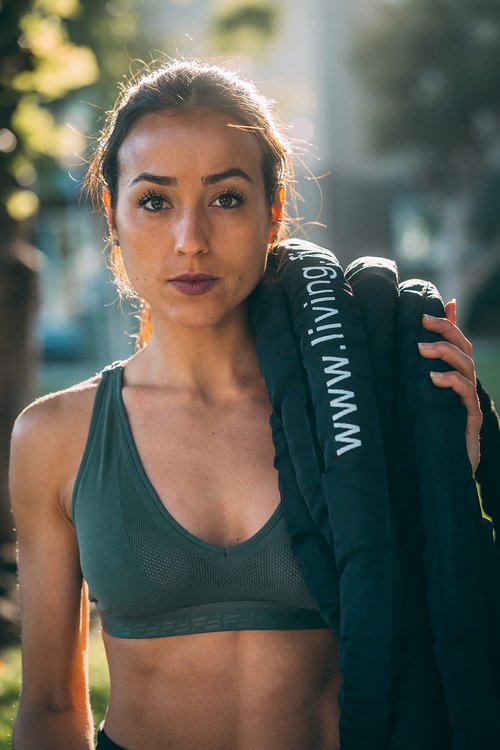 Living.Fit Battle Rope - Braided Construction, Ideal 50 Foot Length, Variable Diameter for Intense Workouts (Canvas Covered, 1.5 Inch Diameter)