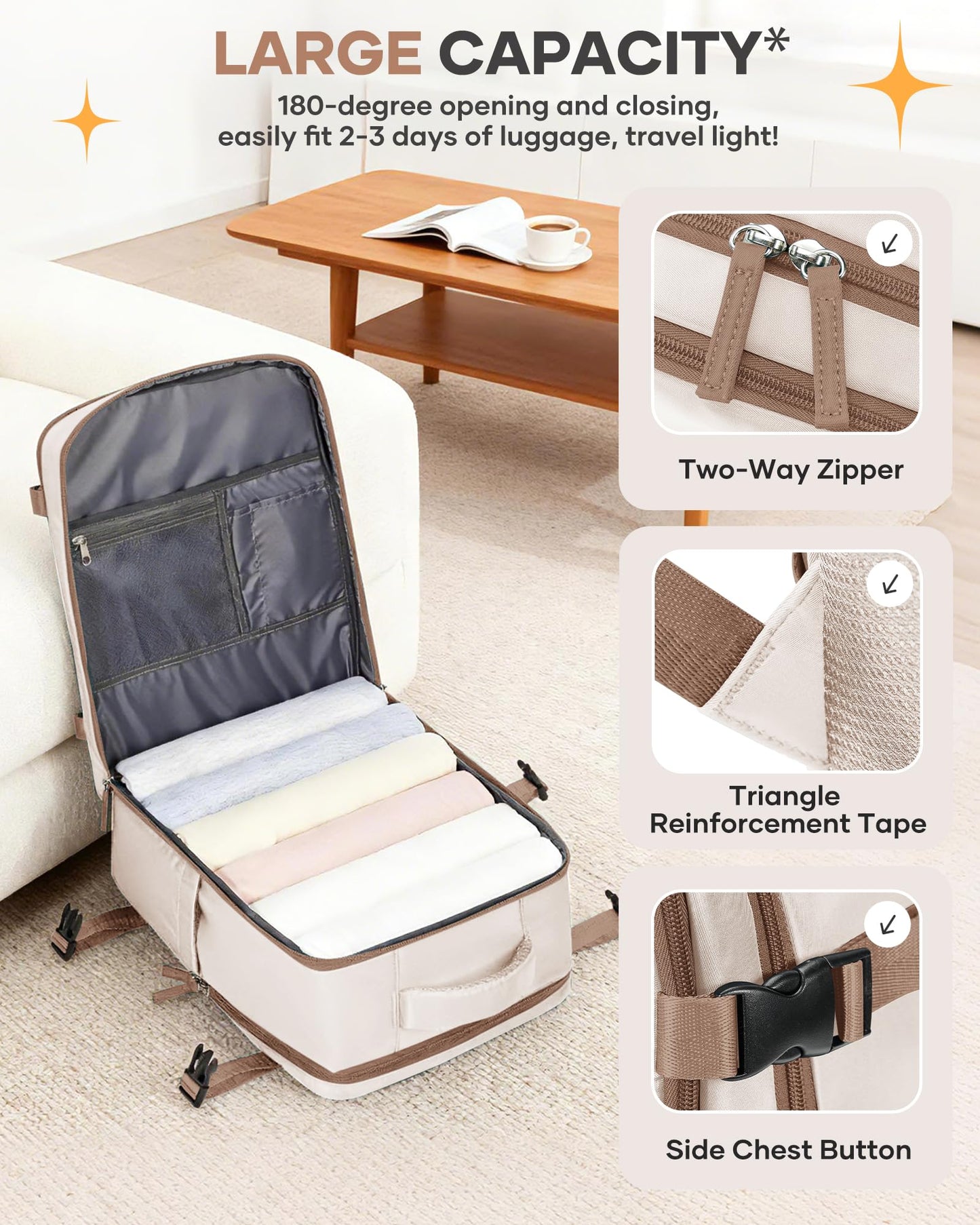 coofay Travel Backpack Carry on Flight Approved Mochila De Viaje Personal Item Backpack for Airlines Frontier Airlines Personal Item Bag Large Backpacks for Travel Backpacks for Men Women