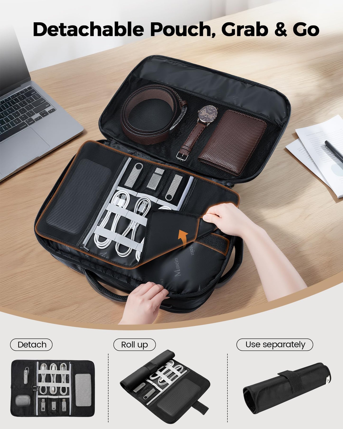 MATEIN CLASSIC Personal Item Backpack with Detachable Tech Organizer