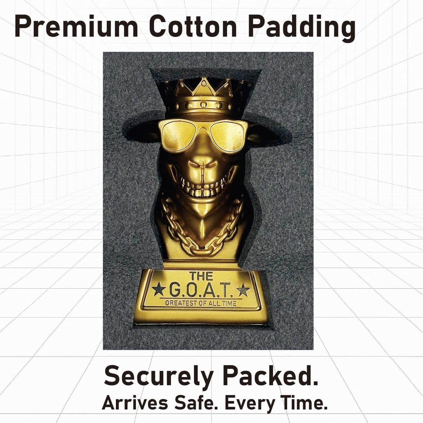 Bambluby Goat Trophy Winner Award – 7 Inch Funny Greatest of All Time Trophy for Fantasy Football Champion, Office MVP, Employee Recognition, Retirement Gift for Men, Boss, Coworker & Friends