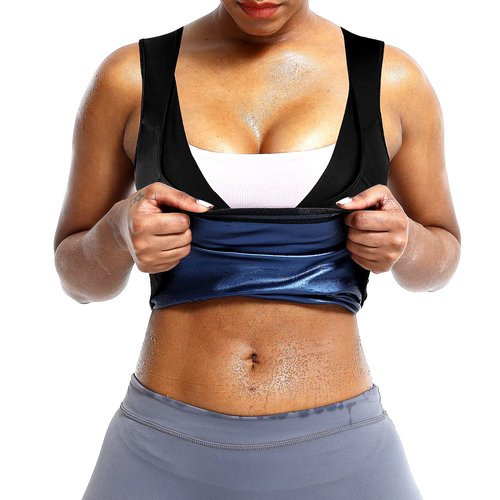 Sauna Suit Sweat Waist Trainer Vest for Women Sweat Workout Tank Top Shaper Blue S/M