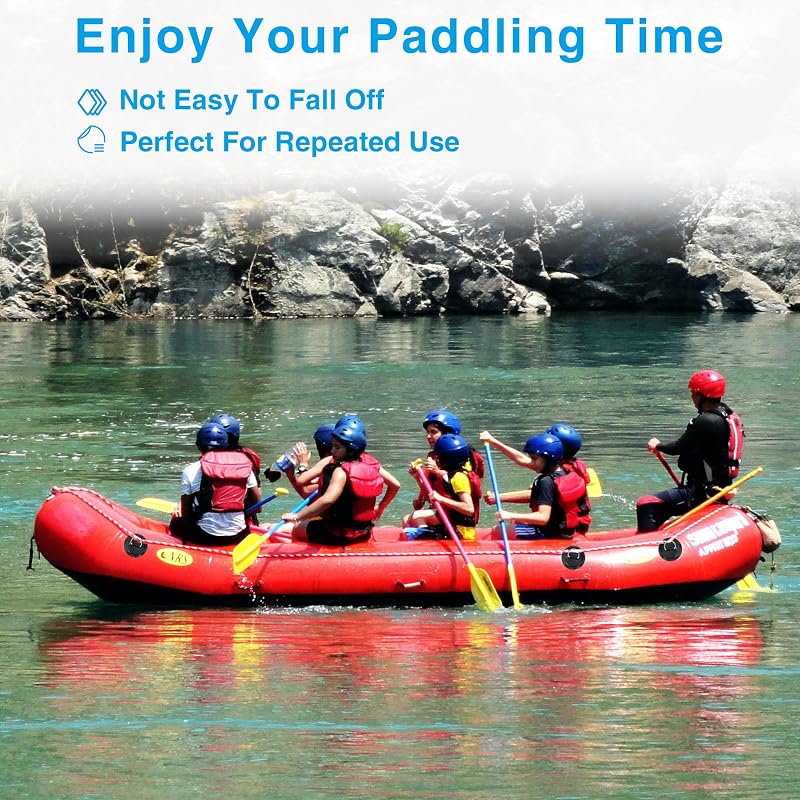 D-Ring Patch Kit for Kayak & SUP - 6x Black Stainless Steel Patches, No Glue Included