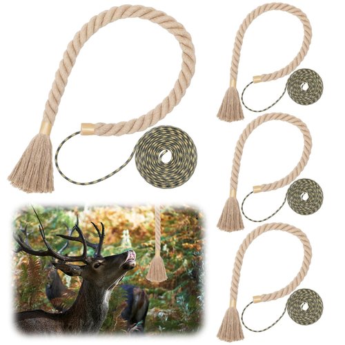 Yoojahow 4 Pack Hemp Scrape Rope 30 Inch Deer Scent Rope for Deer Hunting Mock Scrape Rope Rigid Hemp Rope Deer Hunting Accessories for Deer Hunting