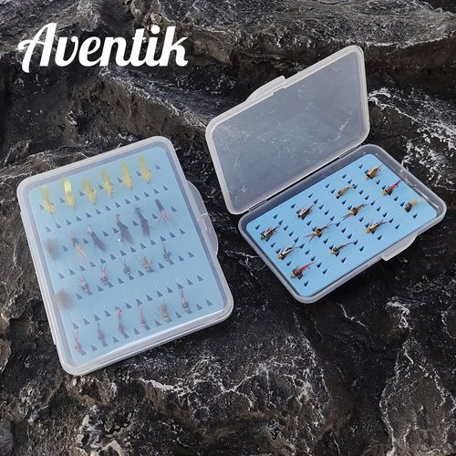 Aventik Super Slim Fly Fishing Trout Flies Fly Box Clear Fly Lures Hook Box 4PC (H065MB)