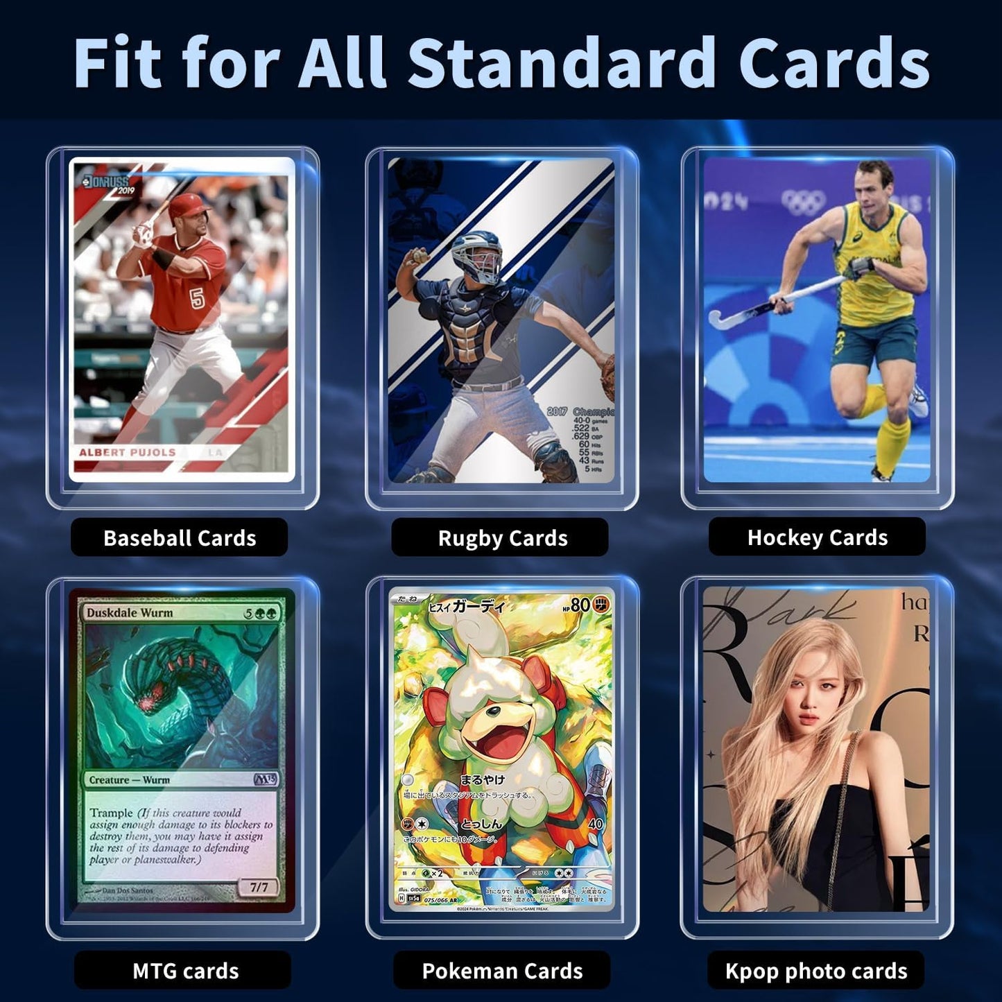 200 Card Sleeves Top Loaders for Cards, Toploaders Premium Baseball Card Sleeve Hard Plastic, 3" x 4" Trading Cards Holder, Sports Protectors(100 Toploaders + 100 Penny Sleeves)