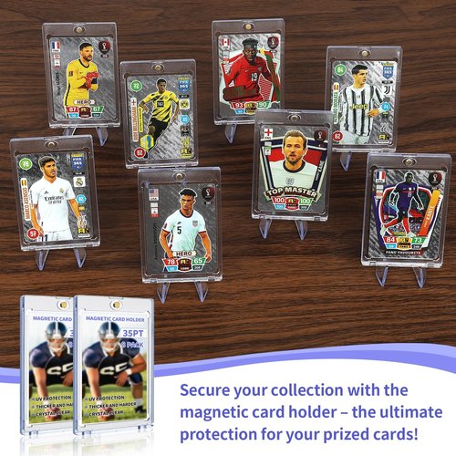 Magnetic Card Holders for Trading Cards, 8 Pack 35pt Sports Card Holder, UV Protection Plastic Hard Card Protector Clear Card Slabs for Collectible Baseball Cards, Game Cards