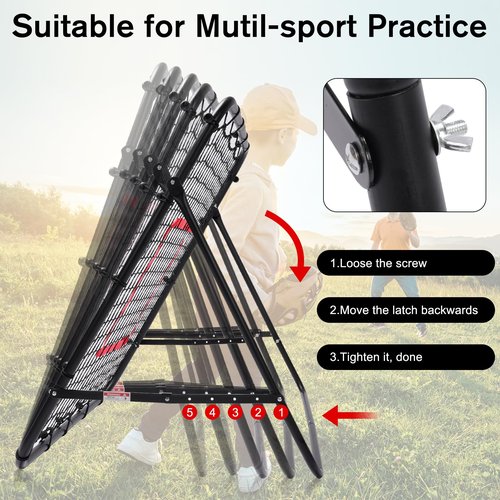 Soccer Rebounder Net, Adjustable Angle Football/Baseball/Volleyball Rbounder Net Gifts Aids & Training Equipment for Control, Passing Practice, Multi-Sport Practice Rebounder Net for Kids Teen Adult