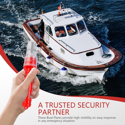 3Pcs Boat Flares, Marine LED Flares Kit, New Marine Safety Kit, Waterproof Emergency Signals for Fishing Boat, Buoys, Life Rafts and Emergency Signaling