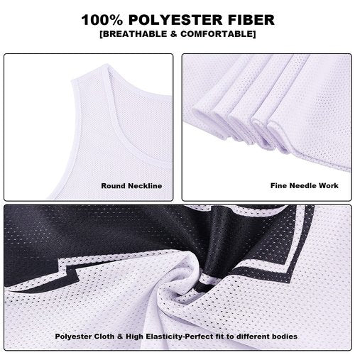 RE-HUO 12 Pack Numbered（1-12） Scrimmage Vests/Sport Pinnies/Training Bibs for Basketball,Soccer, Volleyball and Baseball(white1-12,L)