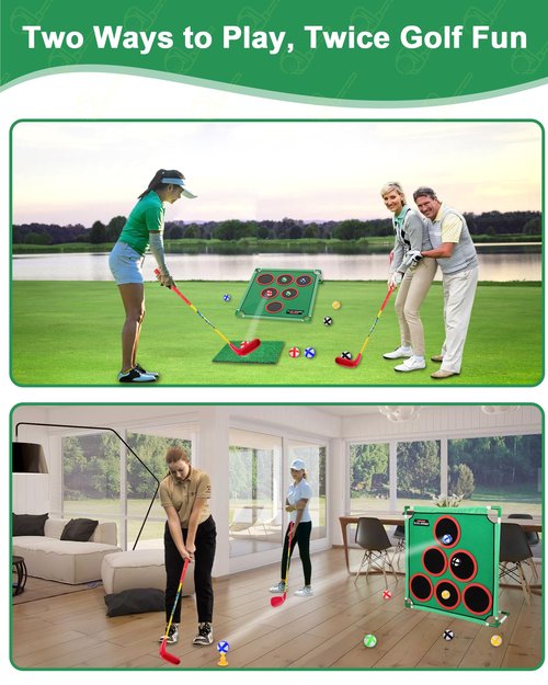 Golf Putting Game Set with 20 Sticky Golf Balls - Fun Outdoor Indoor Party backyard Golf Chipping Cornhole Games for Adults Family- Portable Yard Beach Golf Activity - Golf Clubs Are Not Included