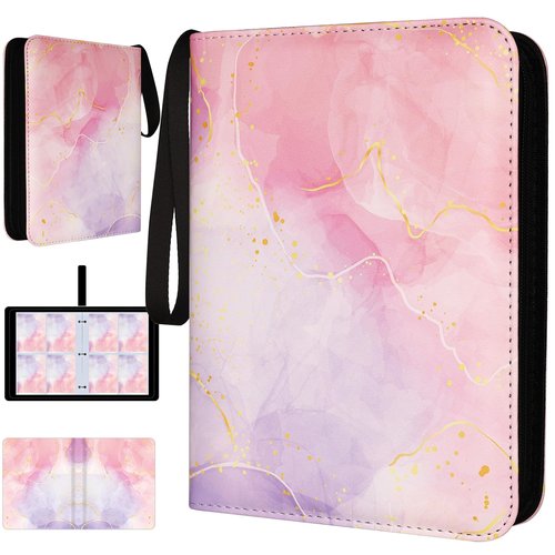 Card Binder 4 Pocket, Trading Card Binder 440 Pockets with Removable Sleeves, Zipper Card Book Album Holder[PROTECTIVE][PLEASANT TOUCH SURFACE]