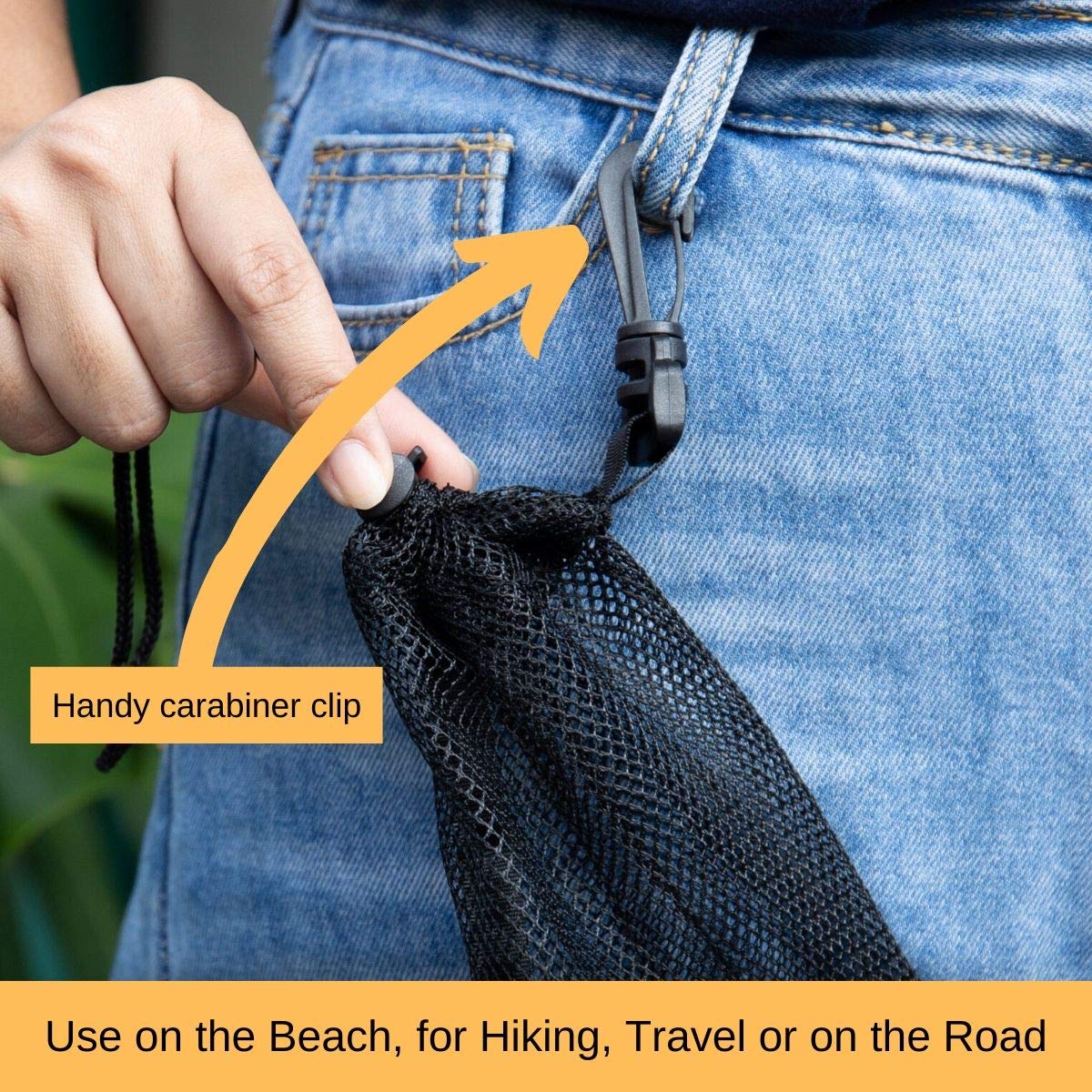 PALTERWEAR Mesh Bag with Clip and Toggle Closure (Set of 4, Black, 9 x 12 Inch) for Scuba, Scalloping, Camping, Multi-Use
