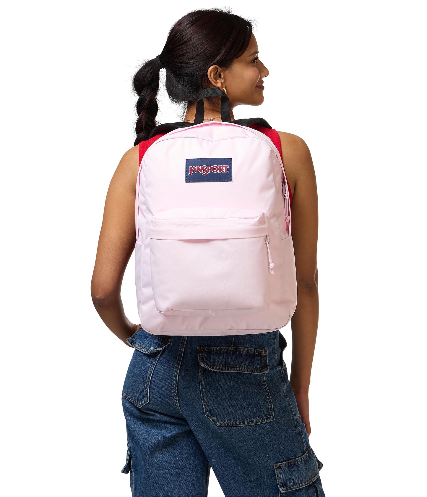 JanSport SuperBreak One Backpack - Durable, Lightweight Bag with 1 Main Compartment, Front Utility Pocket with Built-in Organizer, Premium Backpack, Pink Ice