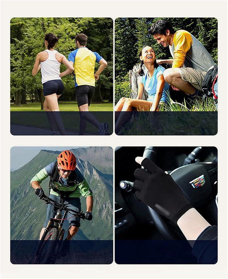 Premium Bamboo Fingerless Compression Gloves for Hand Pain & Arthritis – Grey, Medium