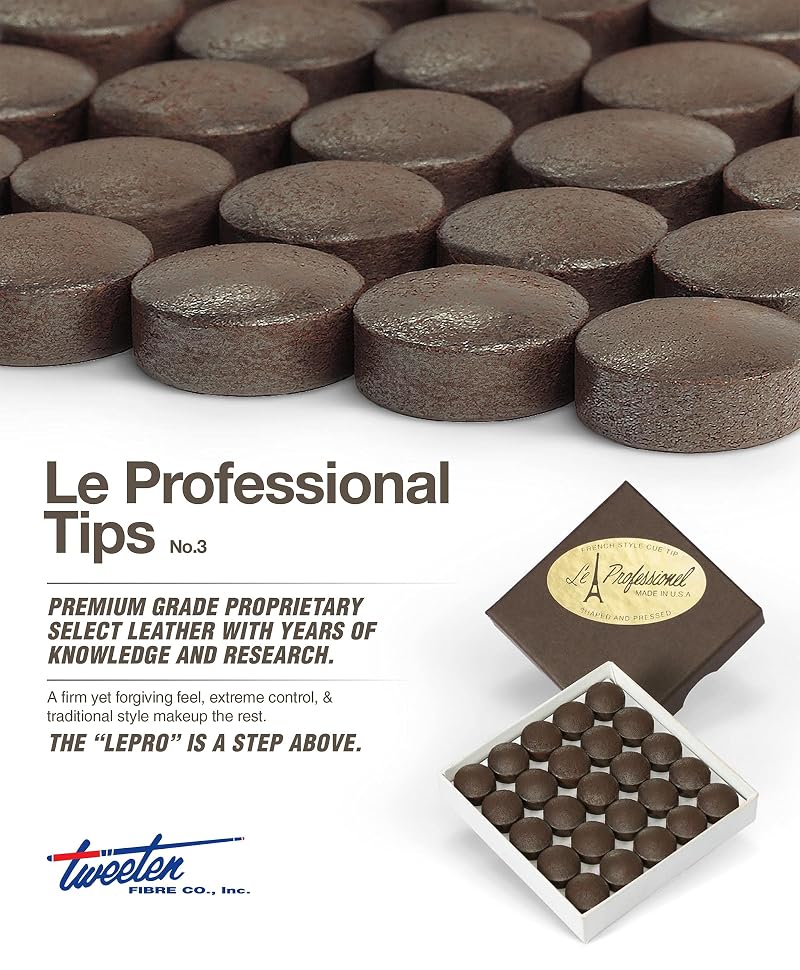Le Pro Billiard Cue Tips 50 Tips Box, 14 mm – Tweeten Le Pro Tip Set