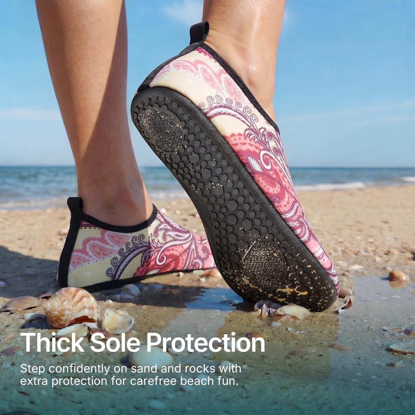 Water Shoes for Women Men Quick-Dry Aqua Socks Swim Beach Barefoot Yoga Exercise Wear Sport Accessories Pool Camping Must Haves Adult Youth Size 8.5-9.5Women/7.5-8.5Men