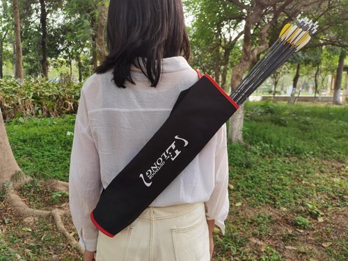 YLS Archery Hip and Back Quiver for Arrows - Black for Kids and Adults - Adjustable Holder With Padded Strap and Belt Clip - Accessories for Field and Practice